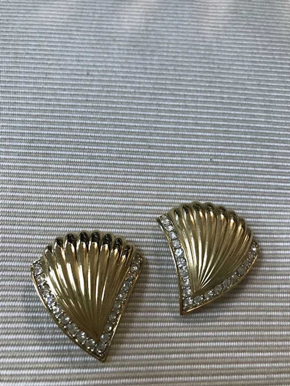 Vintage Nina Ricci Earrings Diamante Rhinestones - image 7