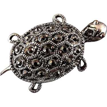 Turtle & Frog Set of Marcasite Pins Brooches