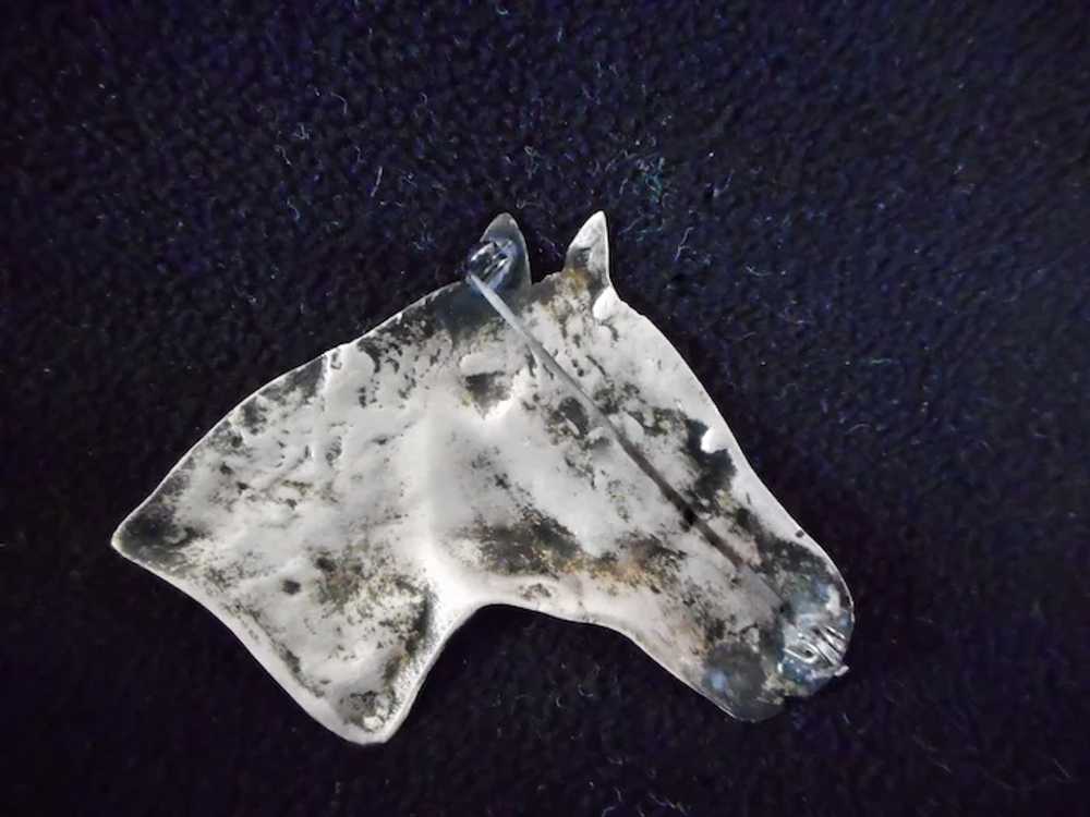 Handcrafted Silver Horse Brooch - image 2