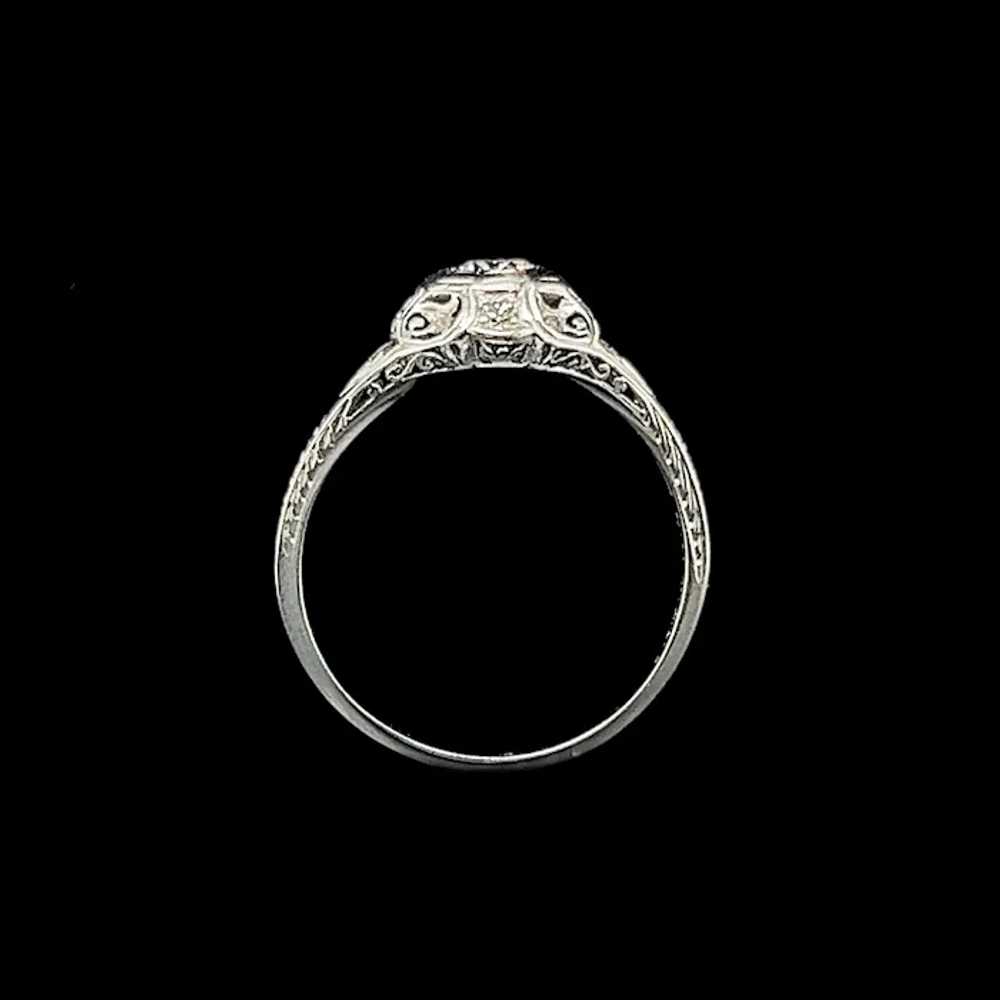 Art Deco .25ct. Diamond & 18K White Gold Antique … - image 5