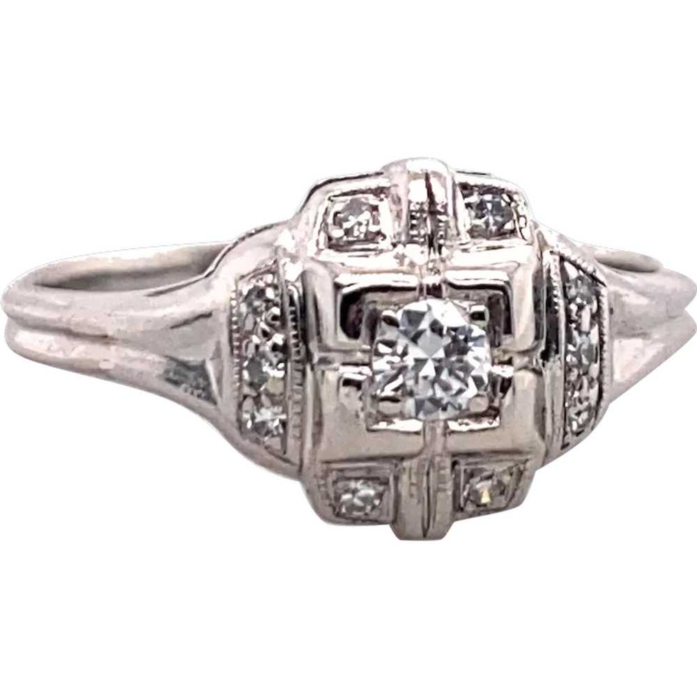 Art Deco .10ct. Diamond Antique Engagement - Fash… - image 1