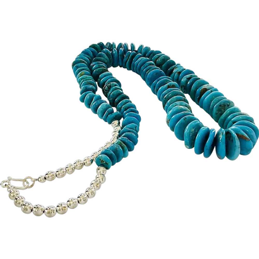 Southwest Style Necklace of Large Arizona Turquoi… - image 1