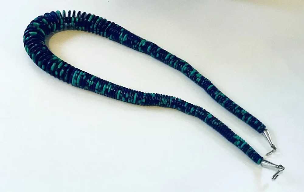 Azurite Malachite and Sterling Silver Necklace - image 2