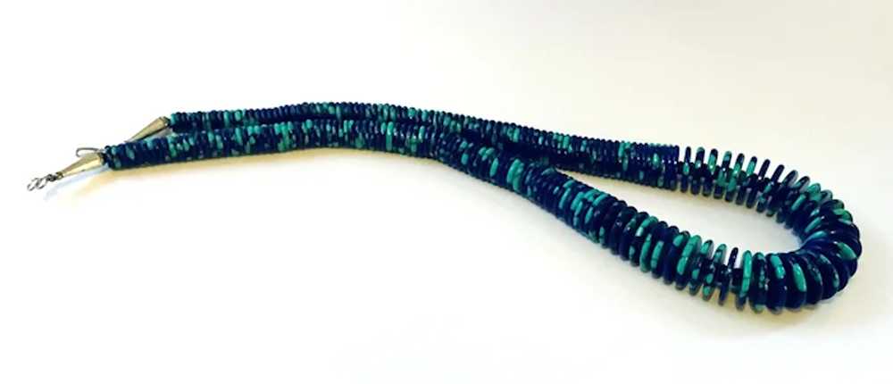 Azurite Malachite and Sterling Silver Necklace - image 3