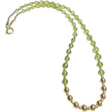 14k Gold and Peridot Necklace