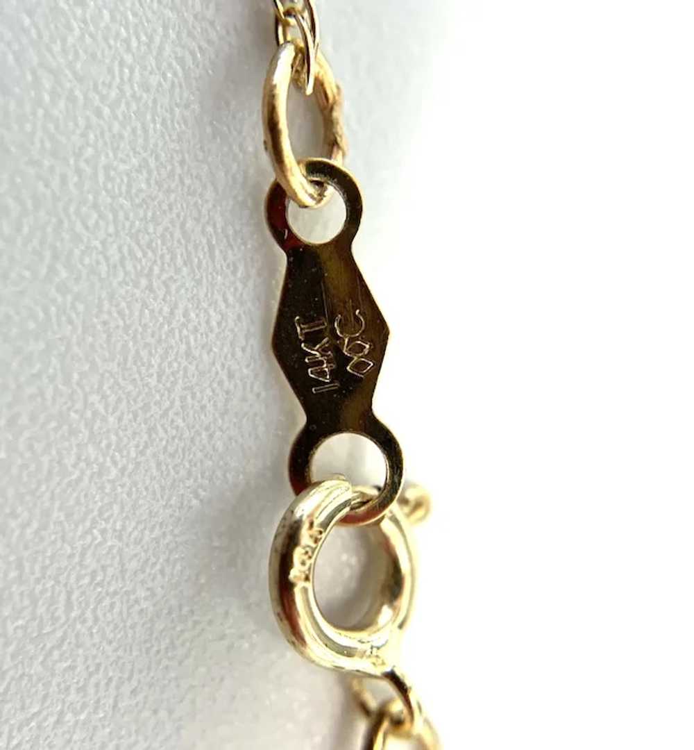 14k Gold Peridot Pendant and Chain - image 4