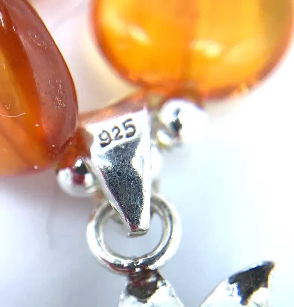 Necklace of Honey Amber and Sterling Silver - image 3