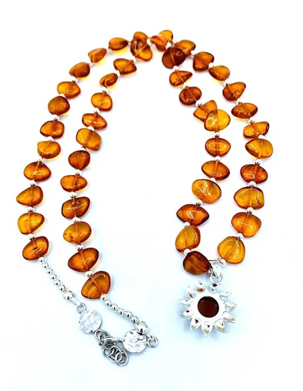Necklace of Honey Amber and Sterling Silver - image 5