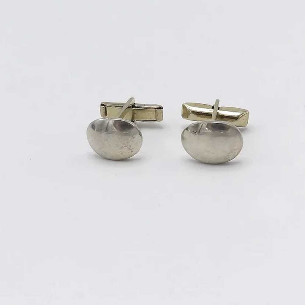 Mid-Century Taxco Sterling Silver Cufflinks - image 4