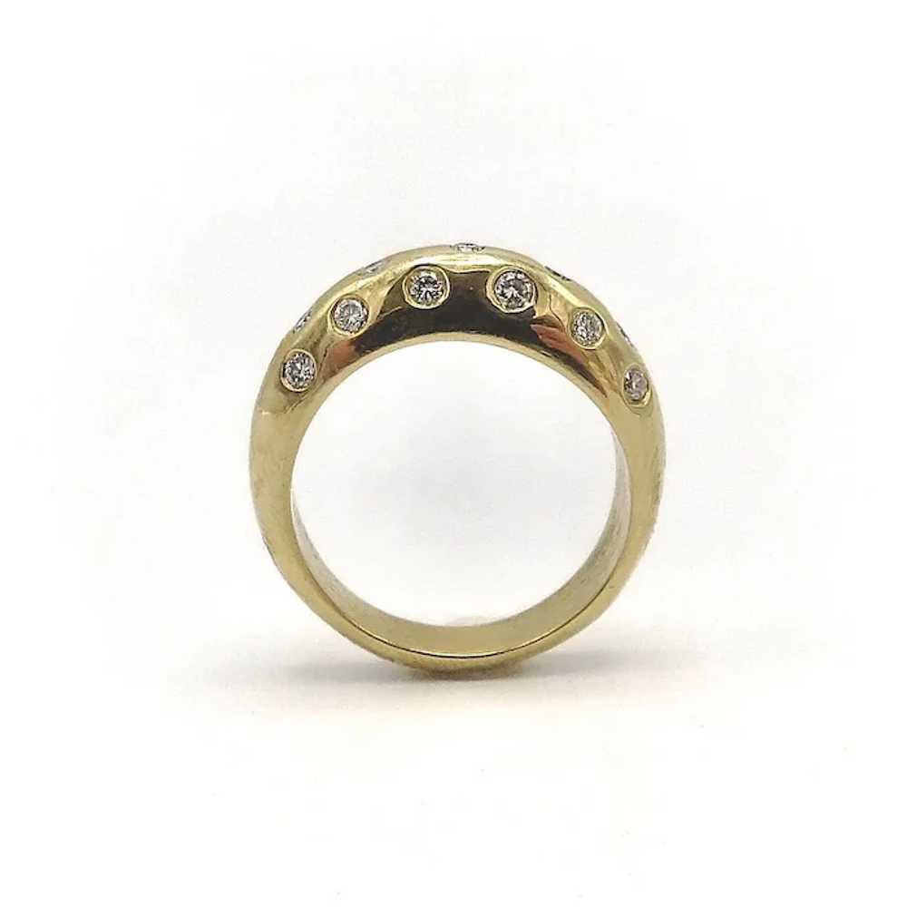 18K Gold and Diamond Contemporary Dome-Shaped Ring - image 2