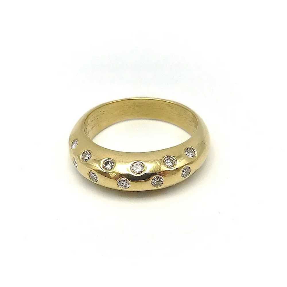 18K Gold and Diamond Contemporary Dome-Shaped Ring - image 4
