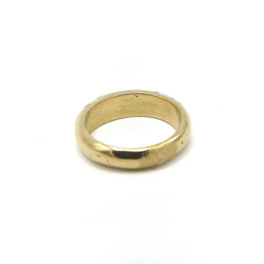 18K Gold and Diamond Contemporary Dome-Shaped Ring - image 5