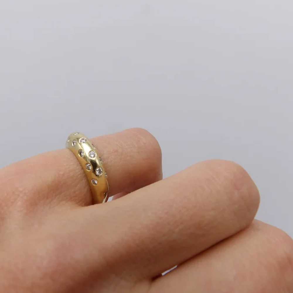 18K Gold and Diamond Contemporary Dome-Shaped Ring - image 6
