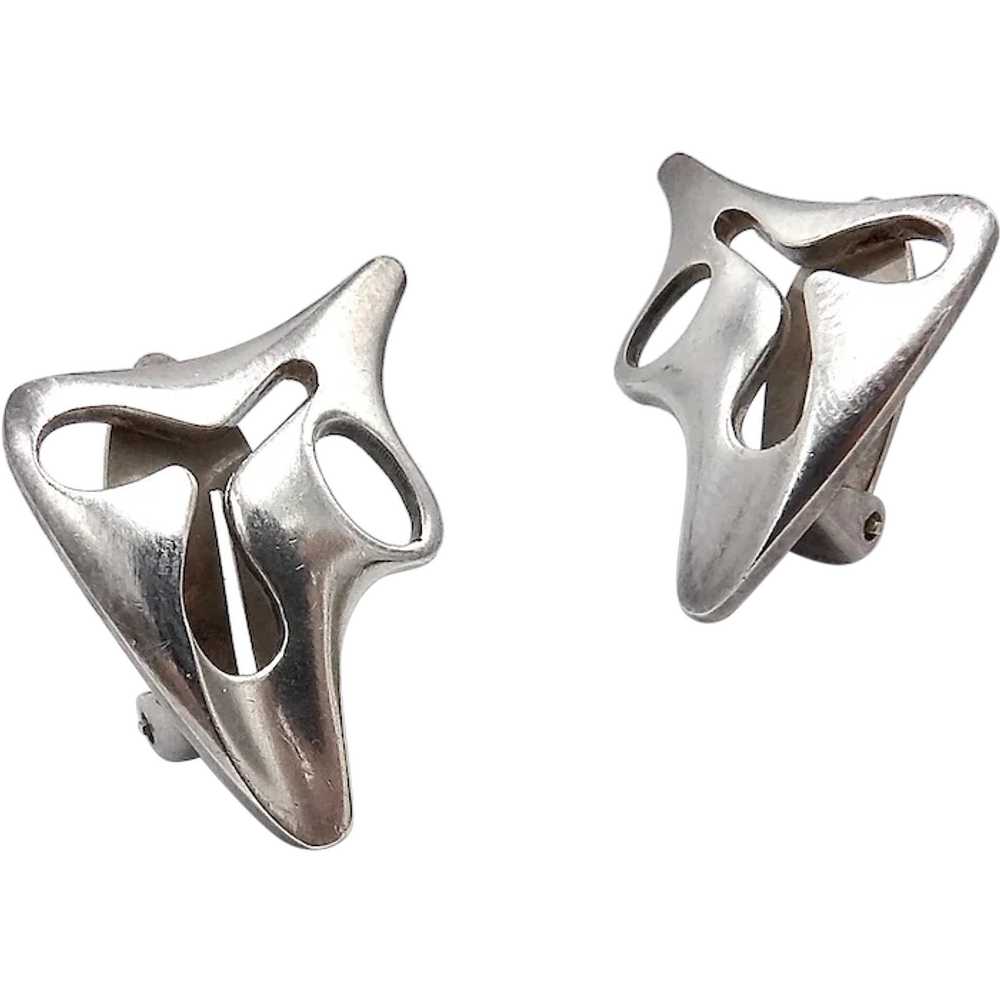 Abstract Georg Jensen Earrings designed by Hennin… - image 1