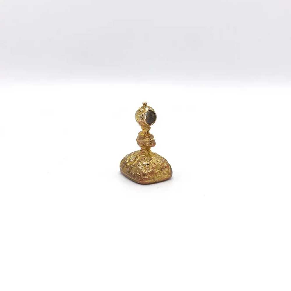 Victorian Gold on Copper and Carnelian Fob Pendant - image 7