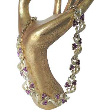 LOVELY Purple Glass Vintage Necklace, Sparkling G… - image 1