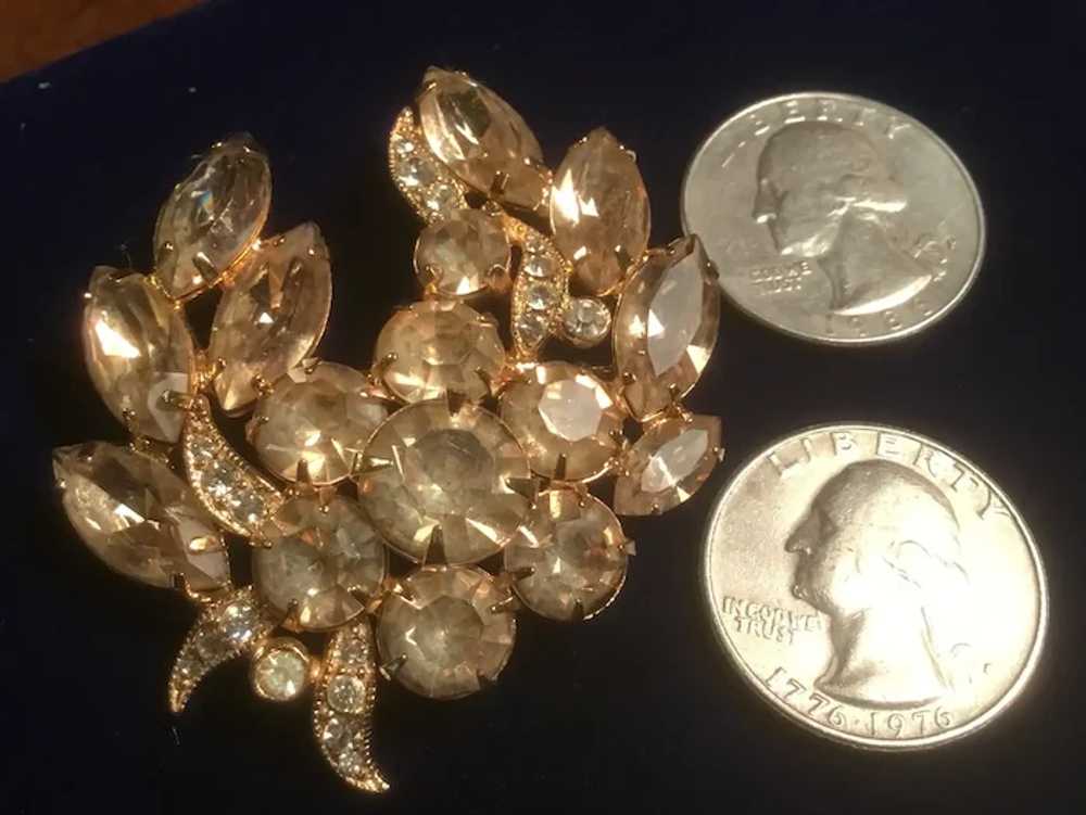 Eisenberg Ice Swarovski Crystals Brooch Clip Earr… - image 3