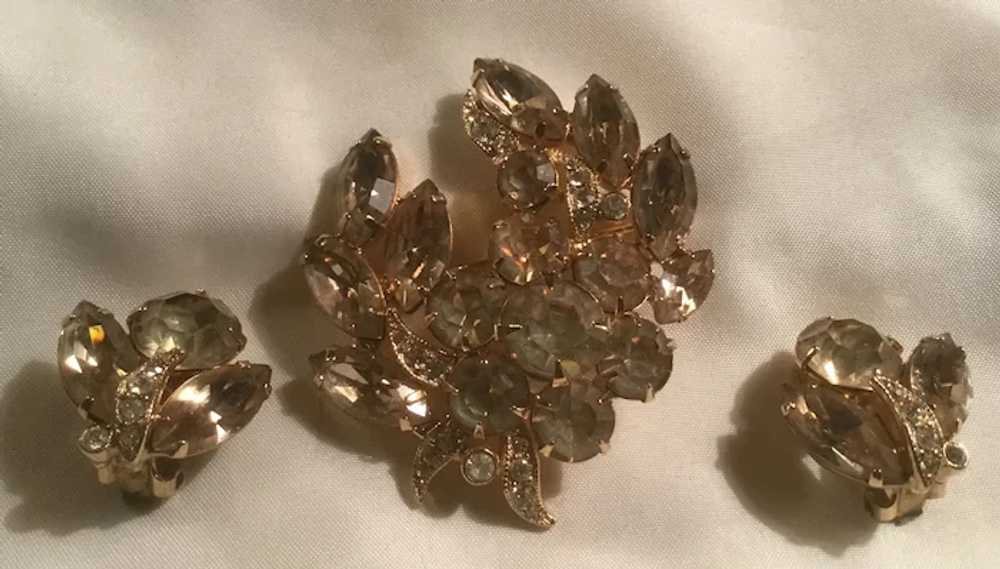 Eisenberg Ice Swarovski Crystals Brooch Clip Earr… - image 6