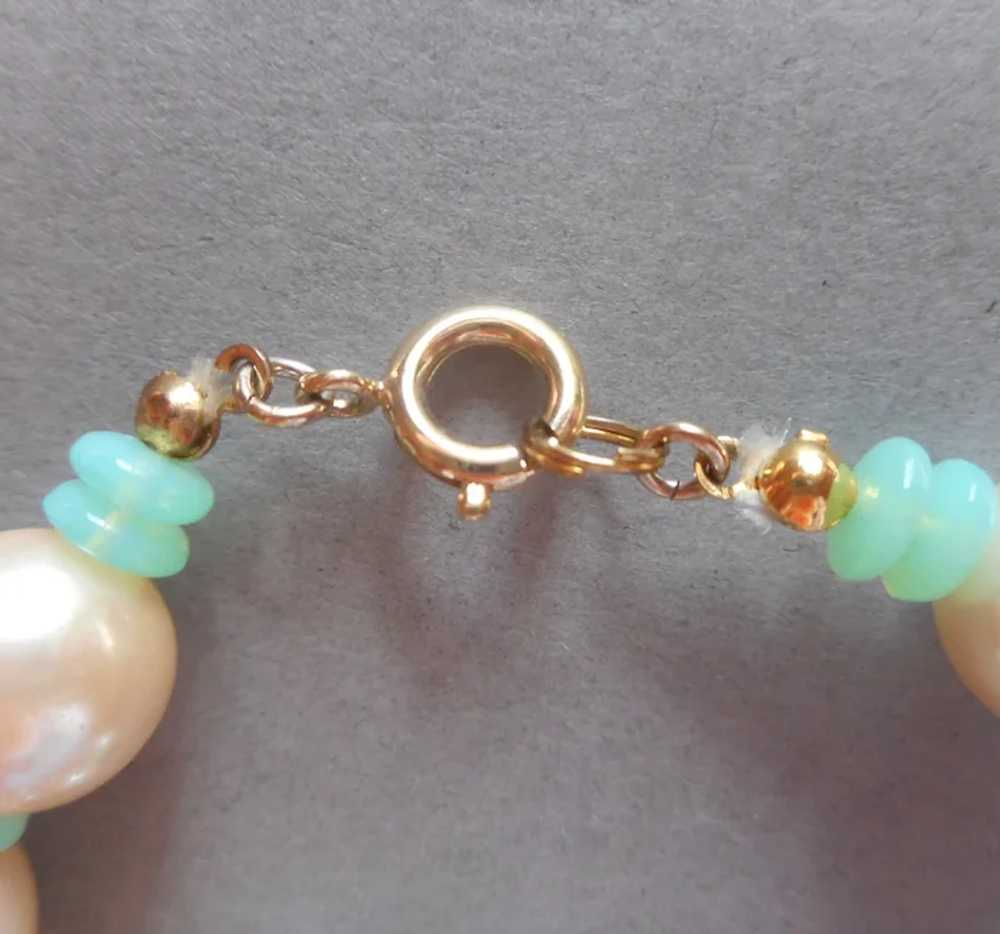 1980s Champleve Enamel Faux Pearls Beads Necklace… - image 7