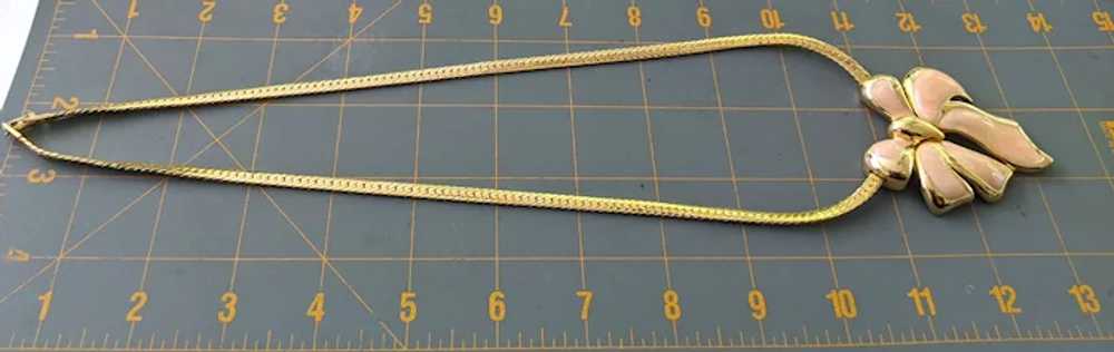 Patent Pending Napier Large Gold Tone Bow Pendant… - image 10