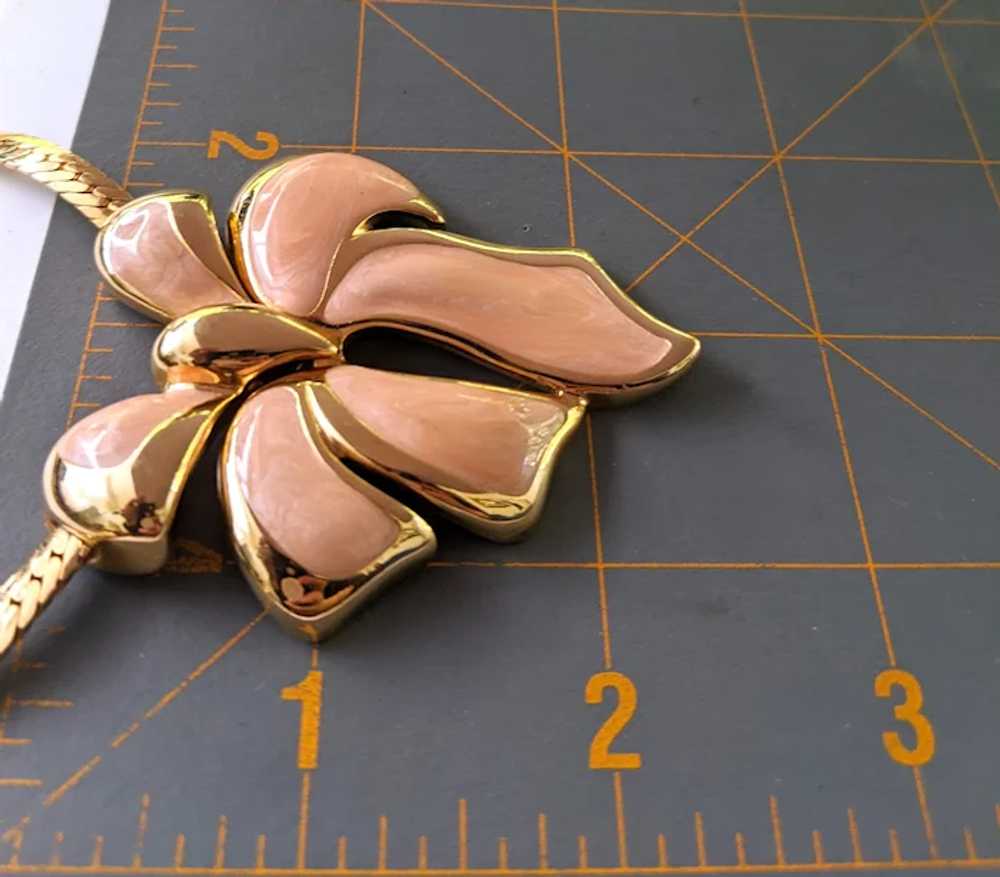 Patent Pending Napier Large Gold Tone Bow Pendant… - image 8