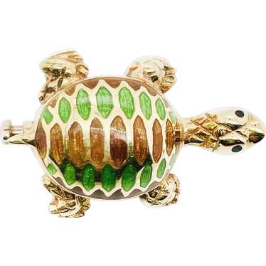 18K Turtle Brooch