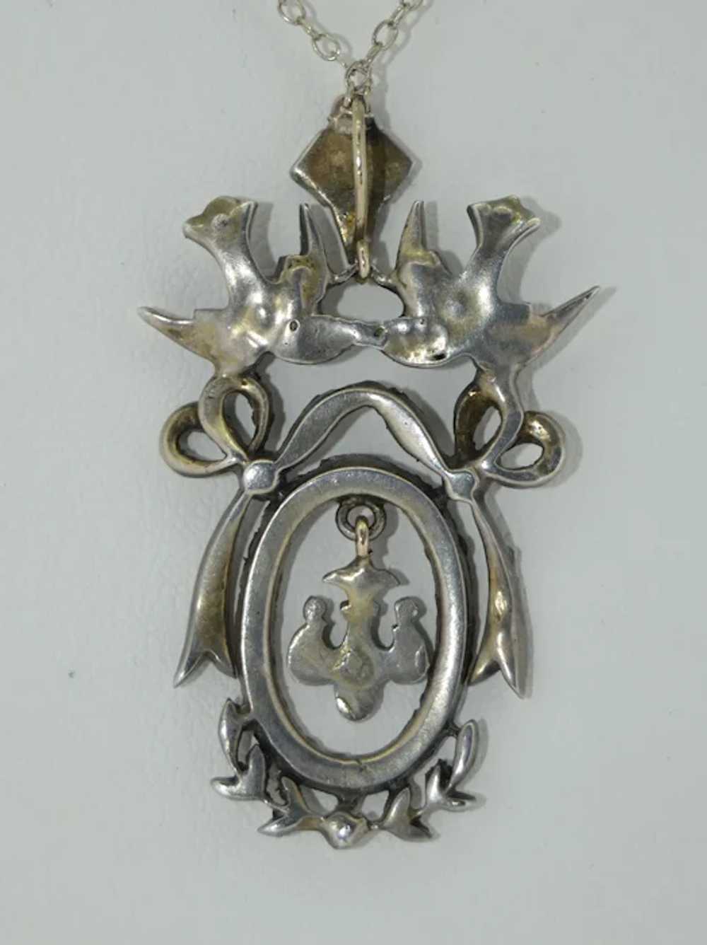 Georgian Rose Cut Diamond St. Esprit Dove Pendant - image 8