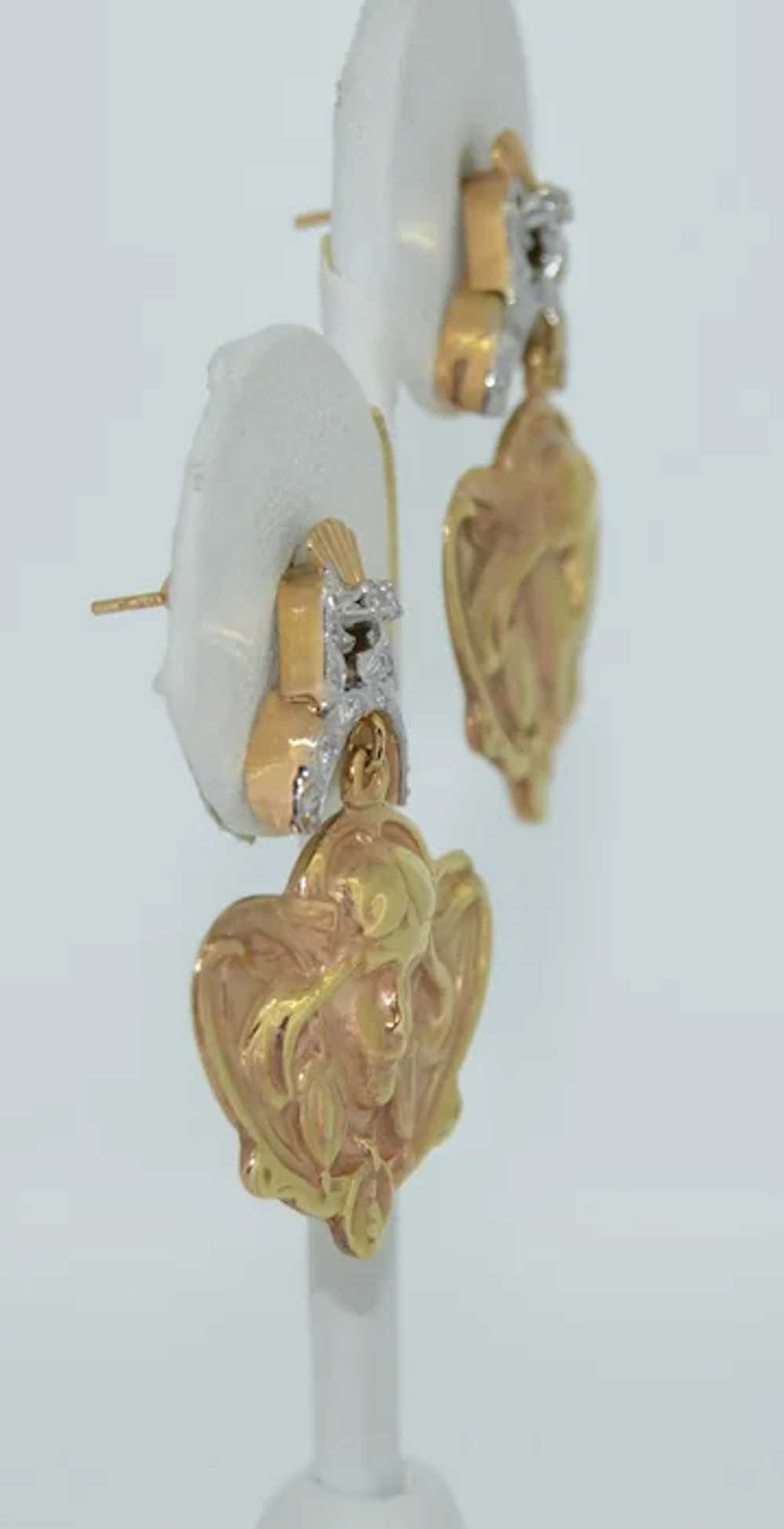 Art Nouveau & Art Deco 18K Earrings - image 7