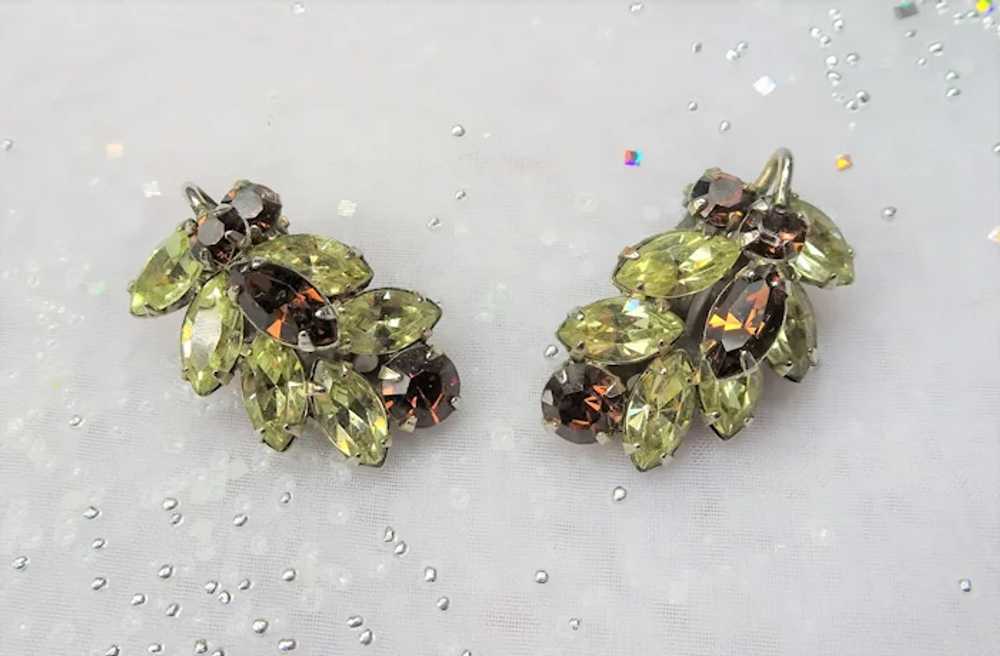 SPARKLING Sherman Signed Vintage 1950s Earrings,G… - image 2