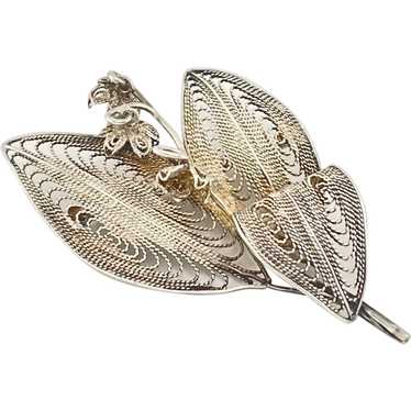 Spun 800 silver lily of the valley Brooch - image 1