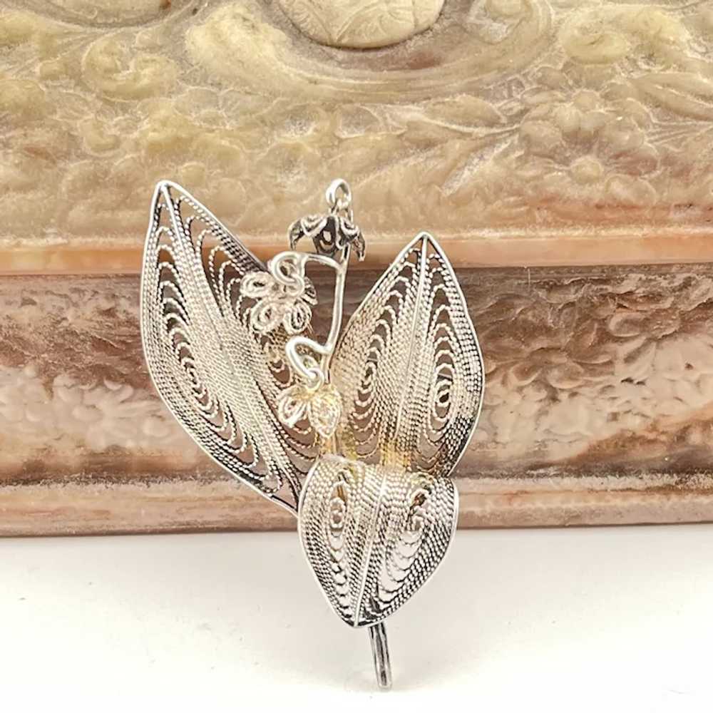 Spun 800 silver lily of the valley Brooch - image 2
