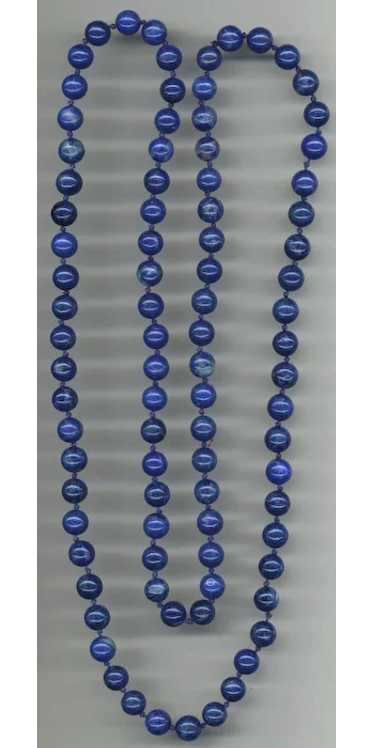 Dark Blue Flapper Glass Beads