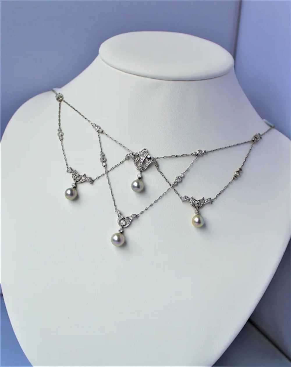 Edwardian Platinum 2.2 cttw Diamond Necklace - image 2