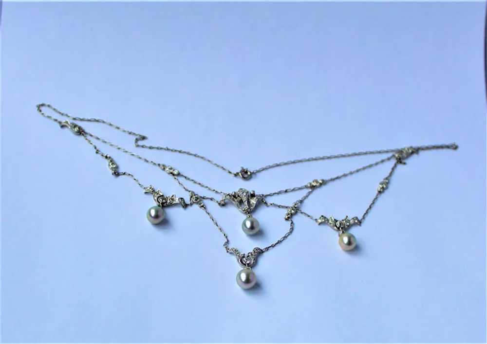 Edwardian Platinum 2.2 cttw Diamond Necklace - image 3
