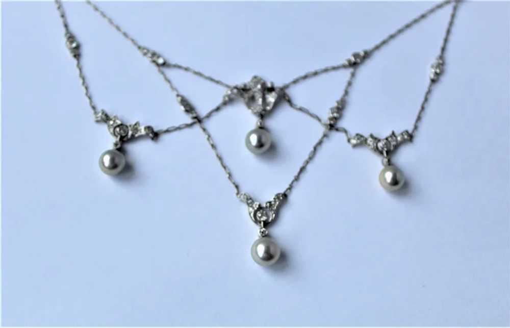 Edwardian Platinum 2.2 cttw Diamond Necklace - image 5