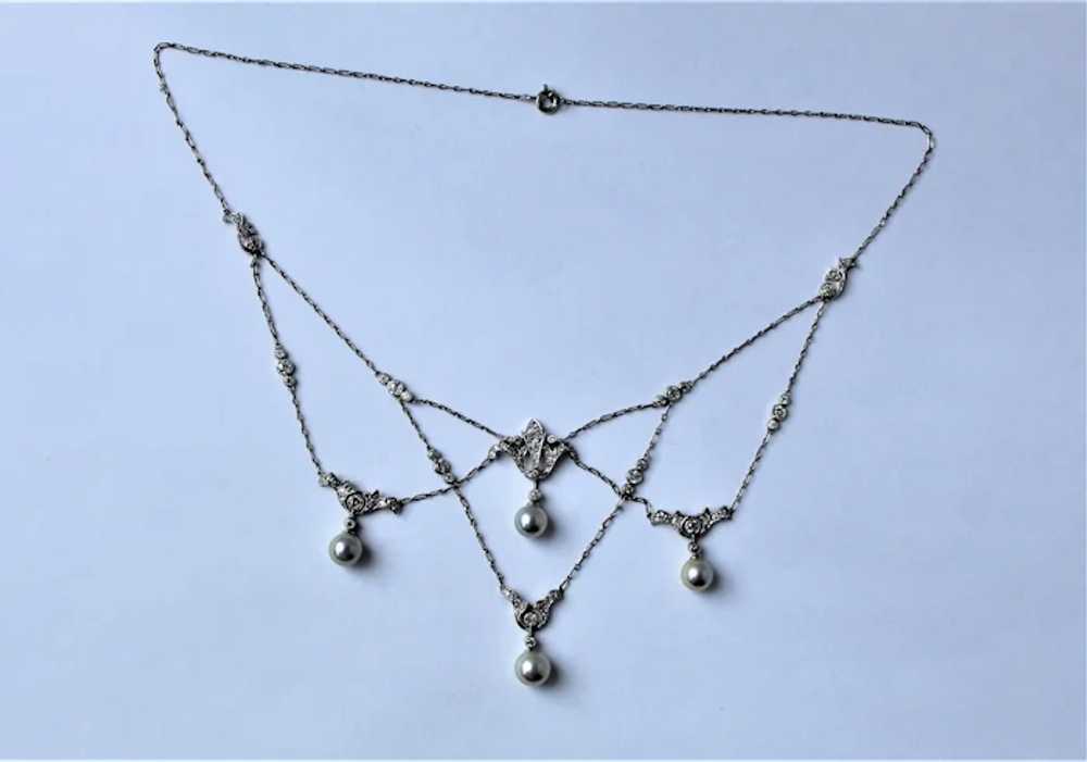 Edwardian Platinum 2.2 cttw Diamond Necklace - image 6