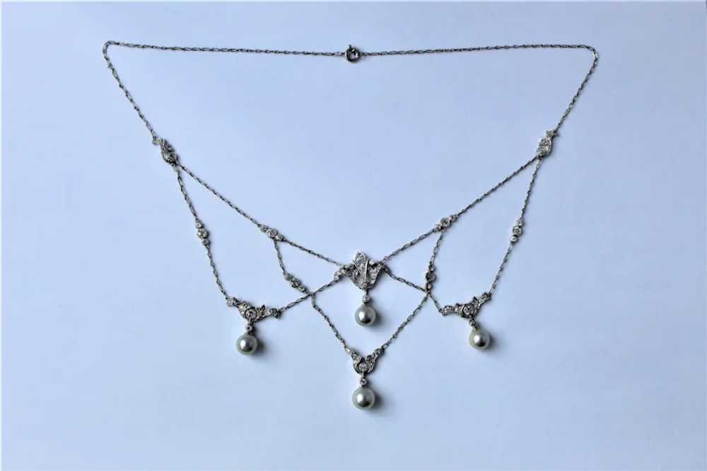 Edwardian Platinum 2.2 cttw Diamond Necklace - image 7