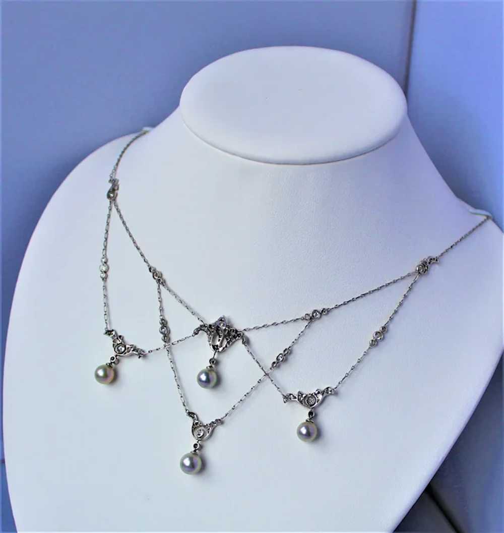 Edwardian Platinum 2.2 cttw Diamond Necklace - image 8