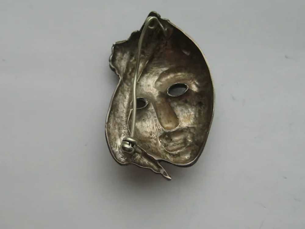 Vintage MASK ABSTRACT Sterling Silver Face Figura… - image 2