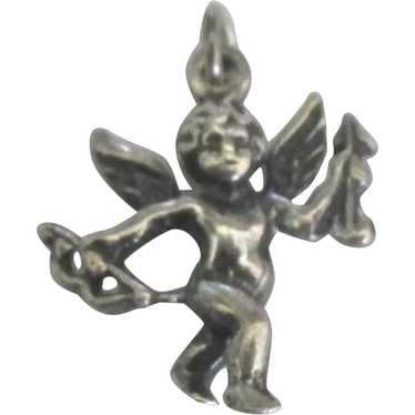 Sterling Winged Cupid with Box and Arrow Charm - image 1