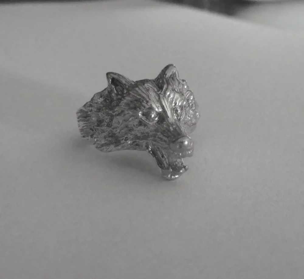 Fabulous Dimensional Sterling Wolf Ring- Size 8 1… - image 3
