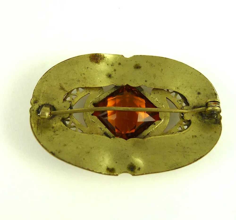 Antique Art Nouveau Brass Sash Pin - image 2