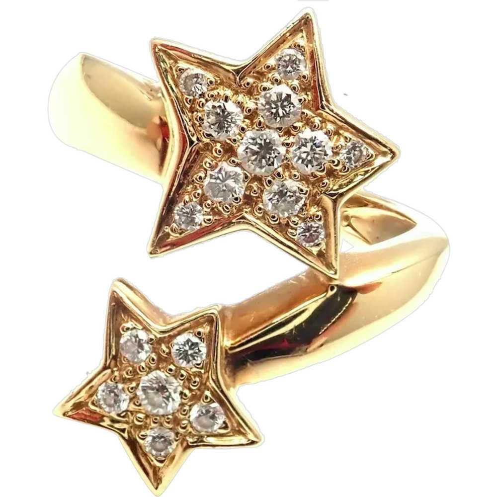 Authentic! Chanel Comete 18k Yellow Gold Star Dia… - image 1