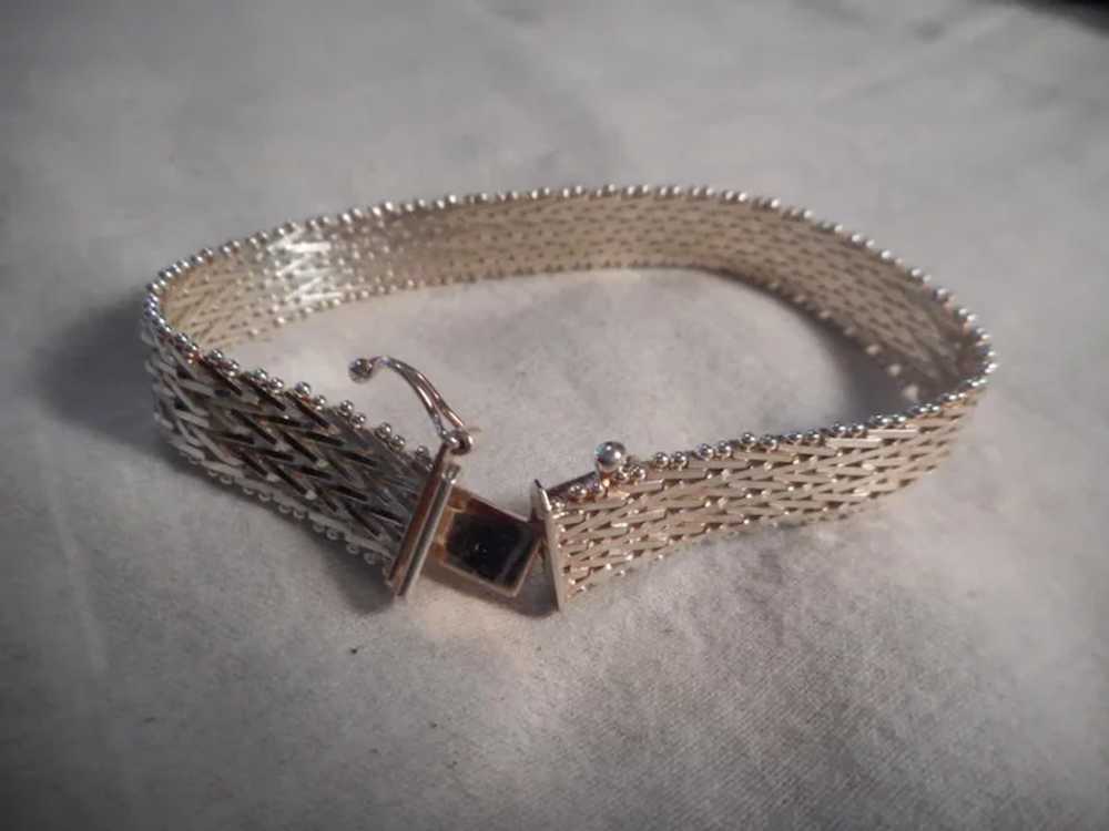 Sterling Silver Weave Italian Bracelet - image 2