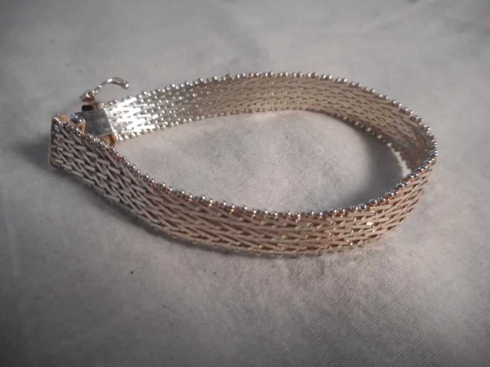 Sterling Silver Weave Italian Bracelet - image 3