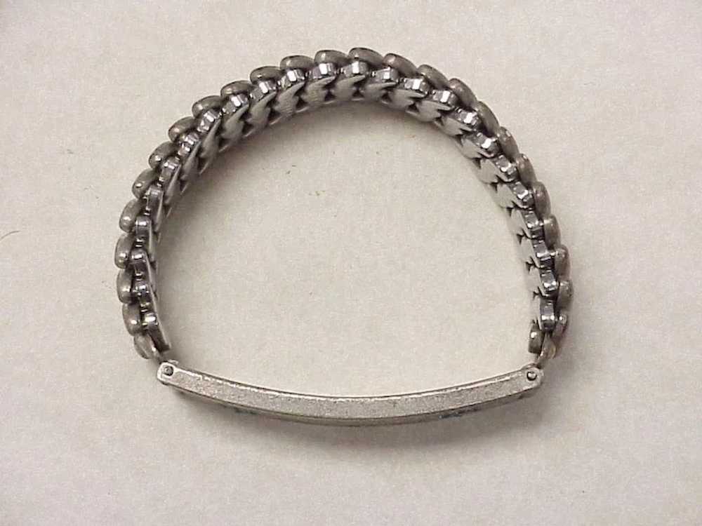 Sweetheart Expansion Bracelet Sterling Silver Rhi… - image 2