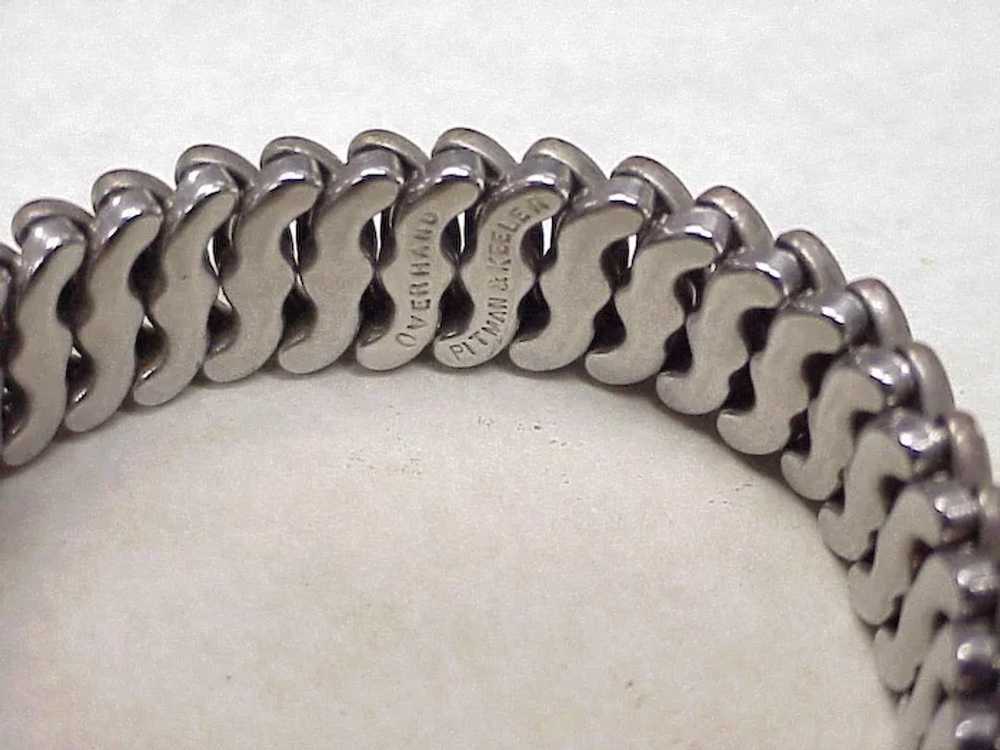 Sweetheart Expansion Bracelet Sterling Silver Rhi… - image 3