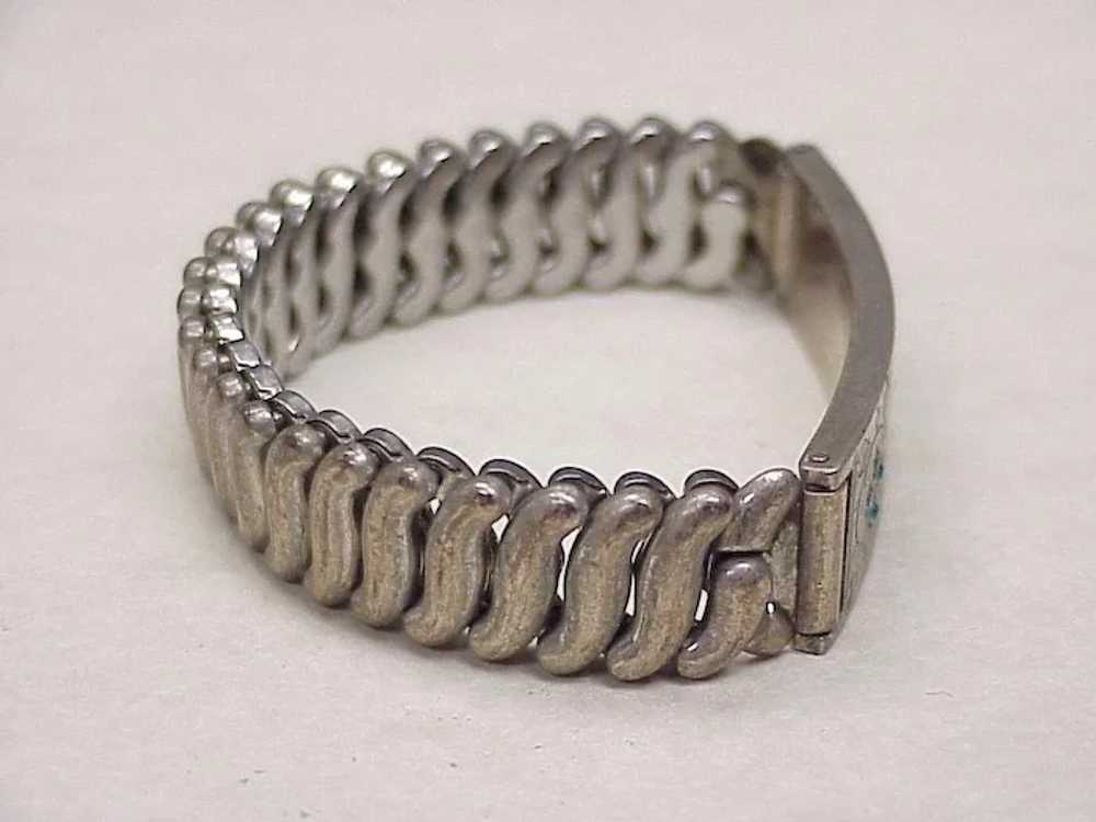 Sweetheart Expansion Bracelet Sterling Silver Rhi… - image 5