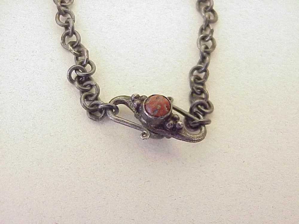 Vintage Egyptian Necklace Sterling Silver Filigre… - image 4