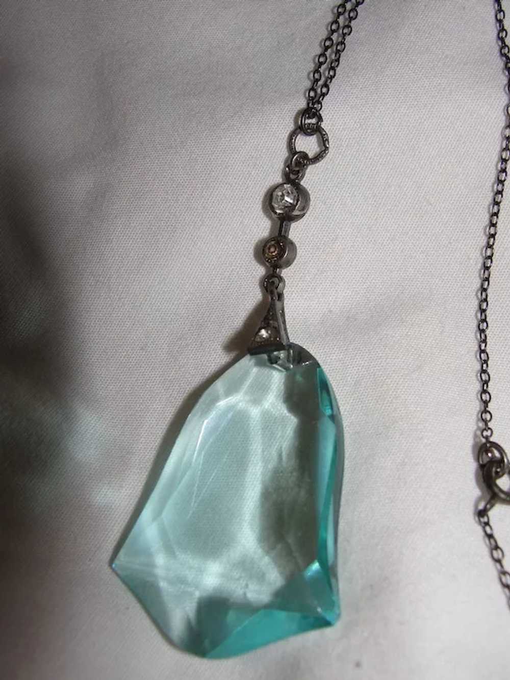 Crystal Aqua Bell Pendant - image 3